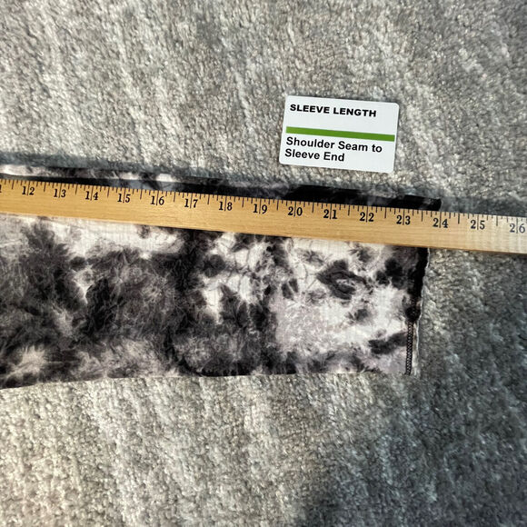 Catherines Light Open Cardigan Women Size 0X Gray Black Tie-Dye Cotton Pockets - Picture 10 of 13